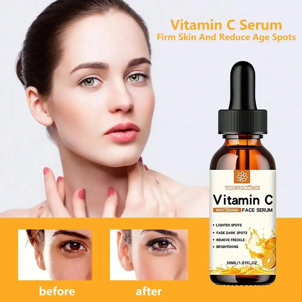 VitaminC Contains Hyaluronic Acid Brightening Original Liquid Fade Fine Lines Moisturizing Repair Dull Serum Face Skin Care 30ml